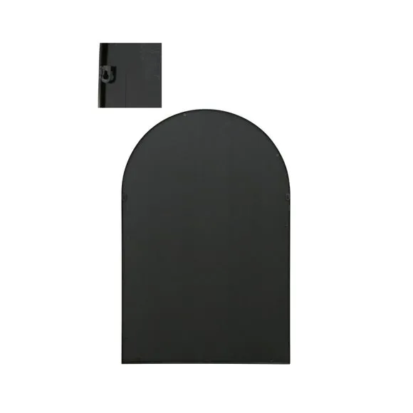 Arched Wall Mirror Indoor Outdoor - Black, Metal