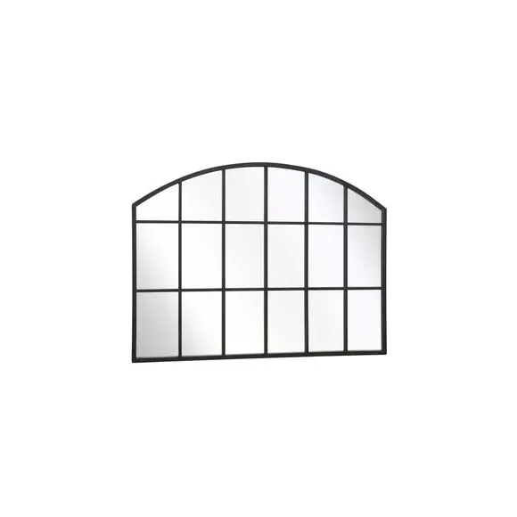 Arched Wall Mirror Indoor Outdoor - Black, Metal