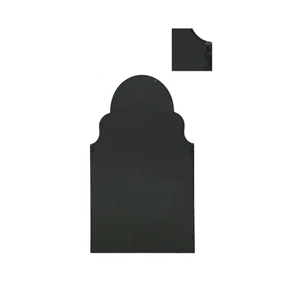 Arched Wall Mirror Indoor Outdoor - Black, Metal
