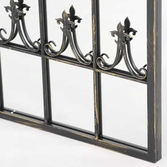 Arched Wall Mirror Indoor Outdoor - Black