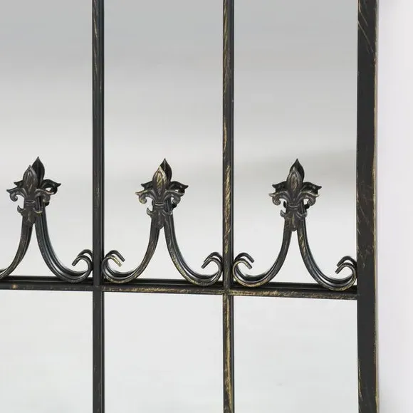 Arched Wall Mirror Indoor Outdoor - Black
