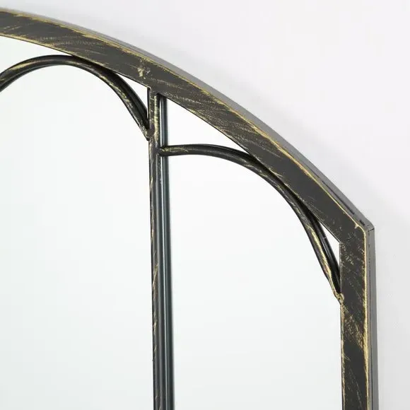 Arched Wall Mirror Indoor Outdoor - Black