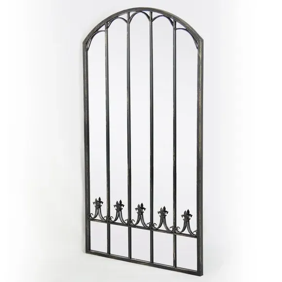 Arched Wall Mirror Indoor Outdoor - Black