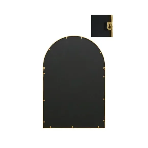 Arched Wall Mirror Indoor Outdoor - Gold, Metal
