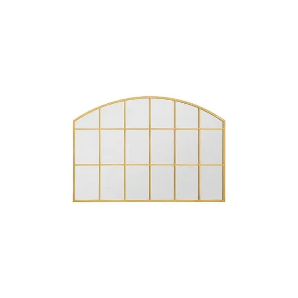 Arched Wall Mirror Indoor Outdoor - Gold, Metal