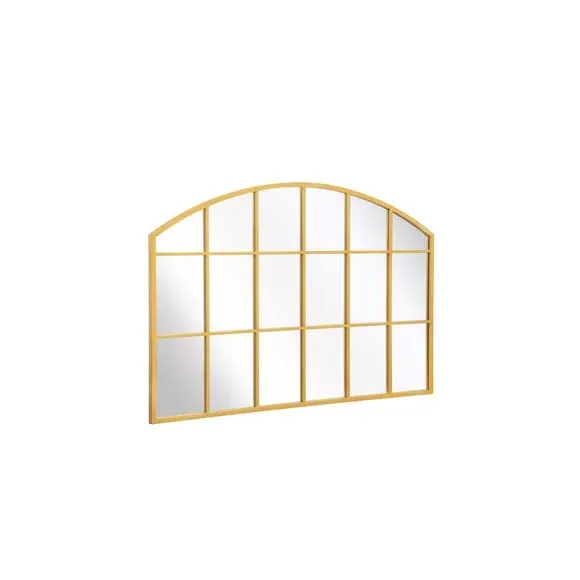 Arched Wall Mirror Indoor Outdoor - Gold, Metal