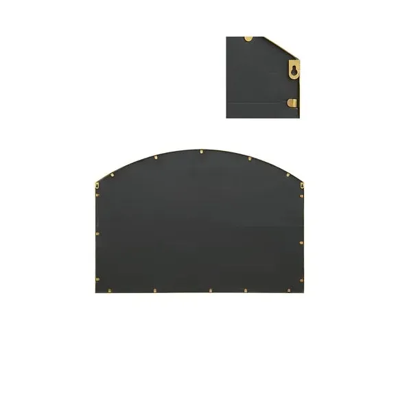 Arched Wall Mirror Indoor Outdoor - Gold, Metal