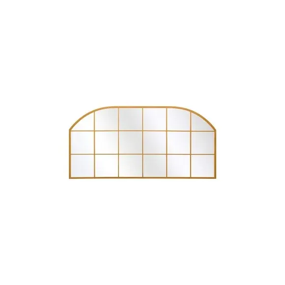 Arched Wall Mirror Indoor Outdoor - Gold, Metal