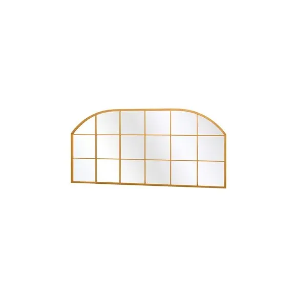 Arched Wall Mirror Indoor Outdoor - Gold, Metal