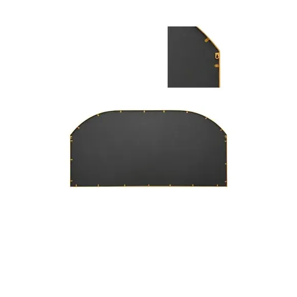 Arched Wall Mirror Indoor Outdoor - Gold, Metal