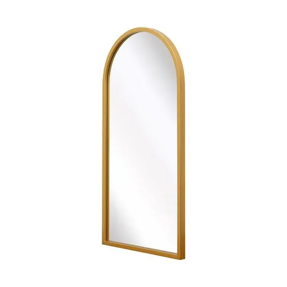 Arched Wall Mirror Indoor Outdoor - Gold, Metal