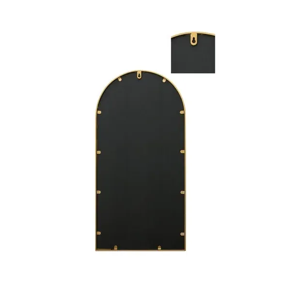 Arched Wall Mirror Indoor Outdoor - Gold, Metal