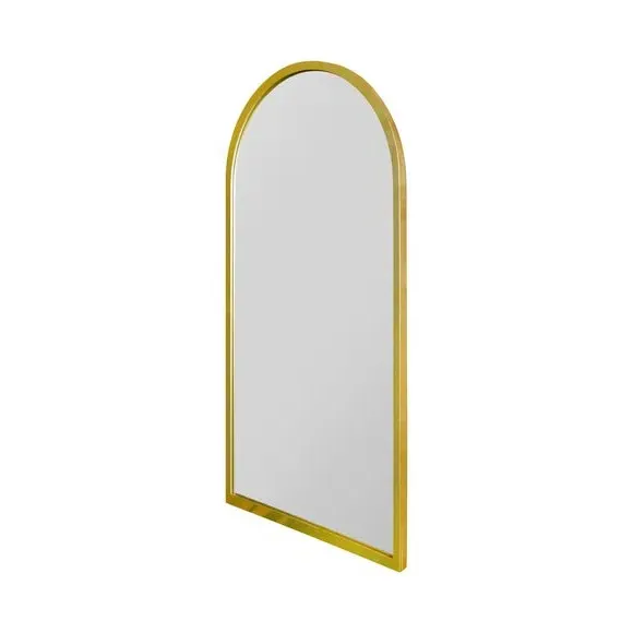 Arched Wall Mirror Indoor Outdoor - Gold, Metal