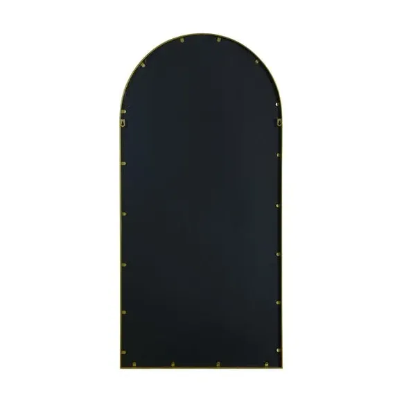 Arched Wall Mirror Indoor Outdoor - Gold, Metal