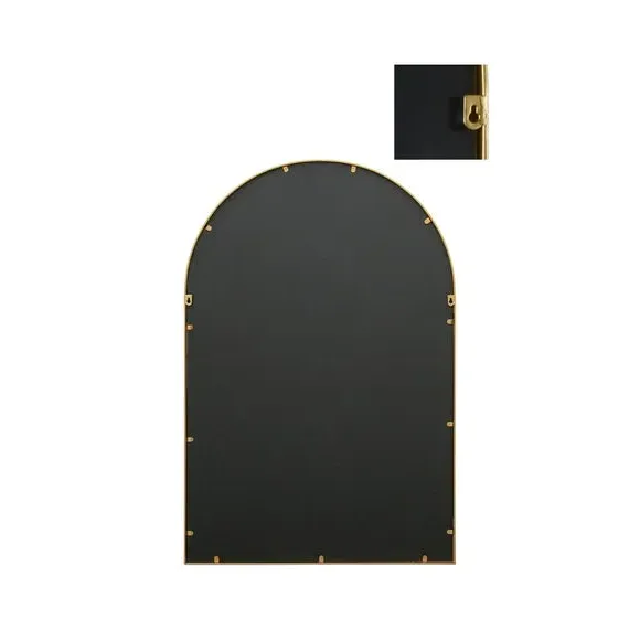 Arched Wall Mirror Indoor Outdoor - Gold, Metal