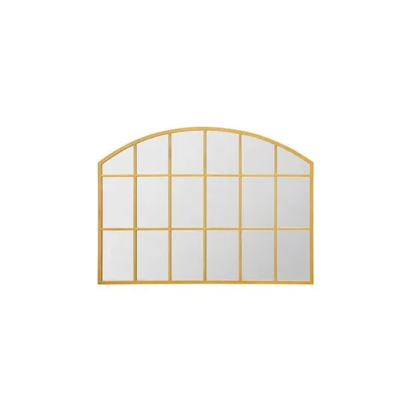 Arched Wall Mirror Indoor Outdoor - Gold, Metal