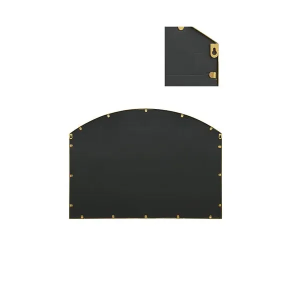 Arched Wall Mirror Indoor Outdoor - Gold, Metal