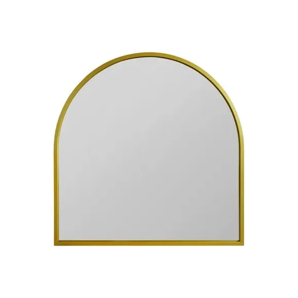 Arched Wall Mirror Indoor Outdoor - Gold, Metal