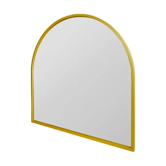 Arched Wall Mirror Indoor Outdoor - Gold, Metal