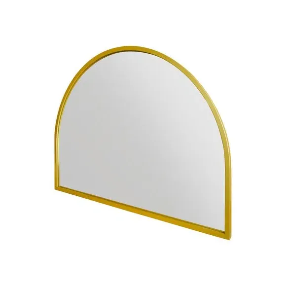 Arched Wall Mirror Indoor Outdoor - Gold, Metal
