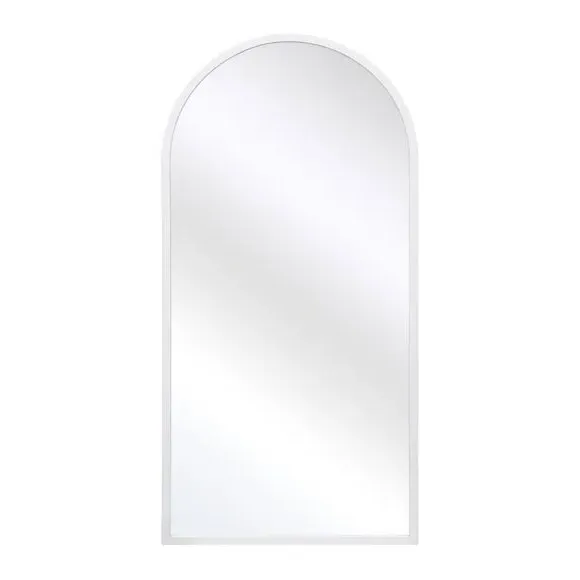 Arched Wall Mirror Indoor Outdoor - White, Metal