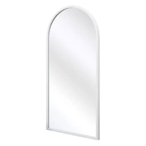 Arched Wall Mirror Indoor Outdoor - White, Metal