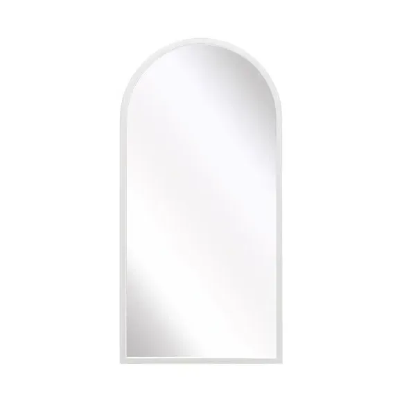 Arched Wall Mirror Indoor Outdoor - White, Metal