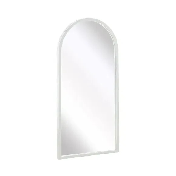 Arched Wall Mirror Indoor Outdoor - White, Metal
