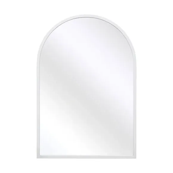 Arched Wall Mirror Indoor Outdoor - White, Metal