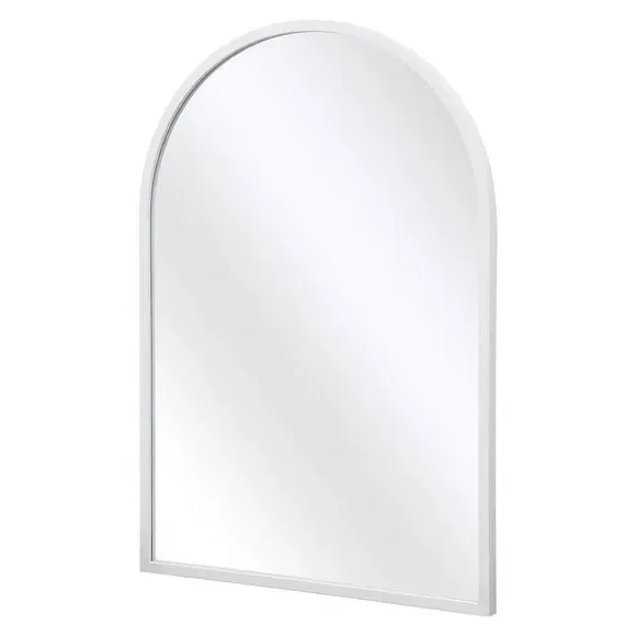 Arched Wall Mirror Indoor Outdoor - White, Metal