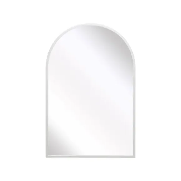 Arched Wall Mirror Indoor Outdoor - White, Metal