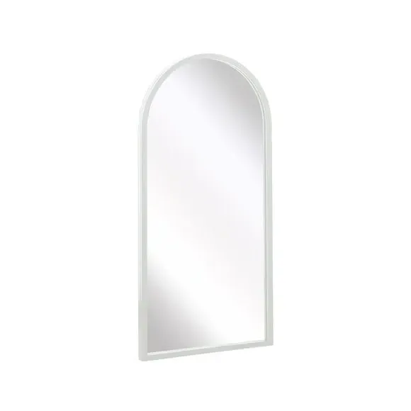 Arched Wall Mirror Indoor Outdoor - White, Metal