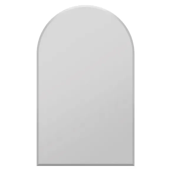 Arched Wall Mirror with Bevelled Edge - Black