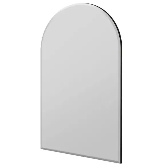 Arched Wall Mirror with Bevelled Edge - Black