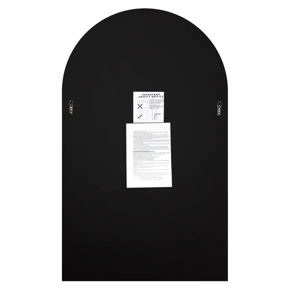 Arched Wall Mirror with Bevelled Edge - Black