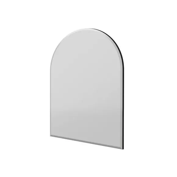 Arched Wall Mirror with Bevelled Edge - Black