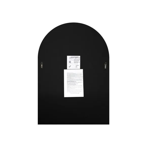 Arched Wall Mirror with Bevelled Edge - Black