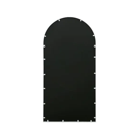 Arched Wall Mirror with Stork Decals - White, Metal