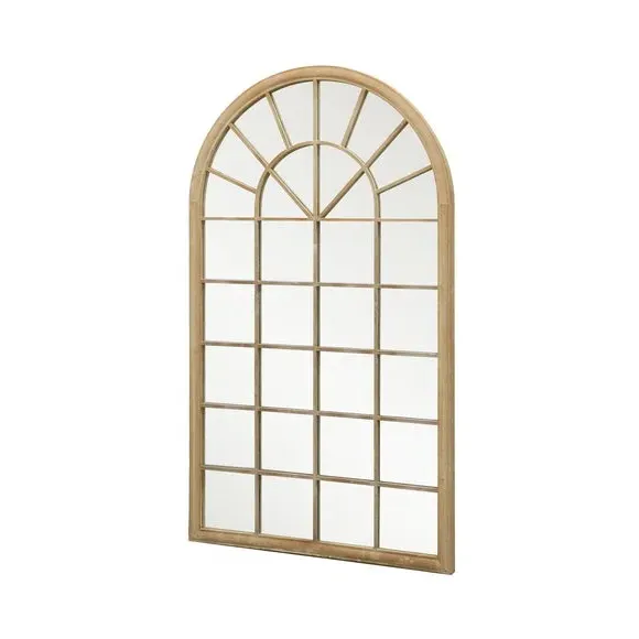 Extra Large Arched Wall Mirror - Natural, Metal