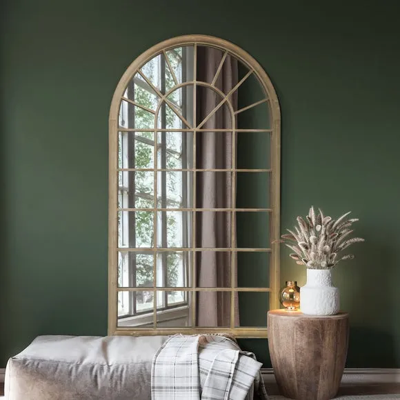 Extra Large Arched Wall Mirror - Natural, Metal image