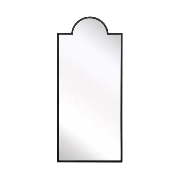 Full Length Arched Wall Mirror - Black, Metal