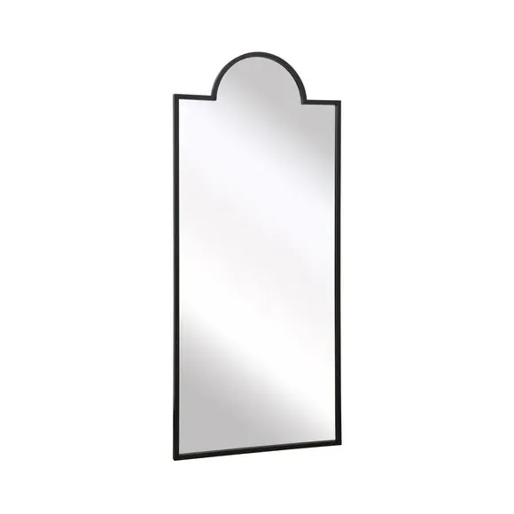 Full Length Arched Wall Mirror - Black, Metal