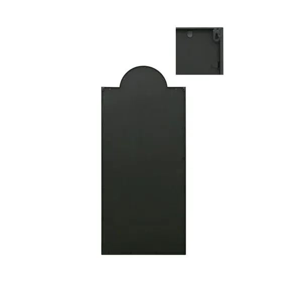 Full Length Arched Wall Mirror - Black, Metal