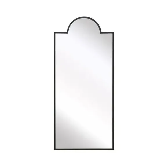 Full Length Arched Wall Mirror - Black, Metal