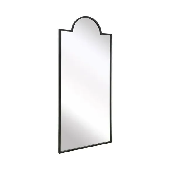 Full Length Arched Wall Mirror - Black, Metal