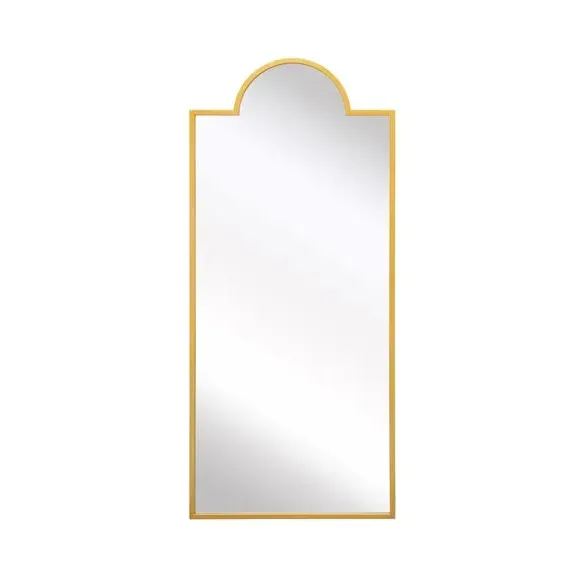 Full Length Arched Wall Mirror - Gold, Metal