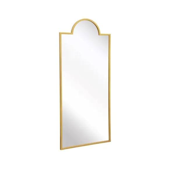 Full Length Arched Wall Mirror - Gold, Metal