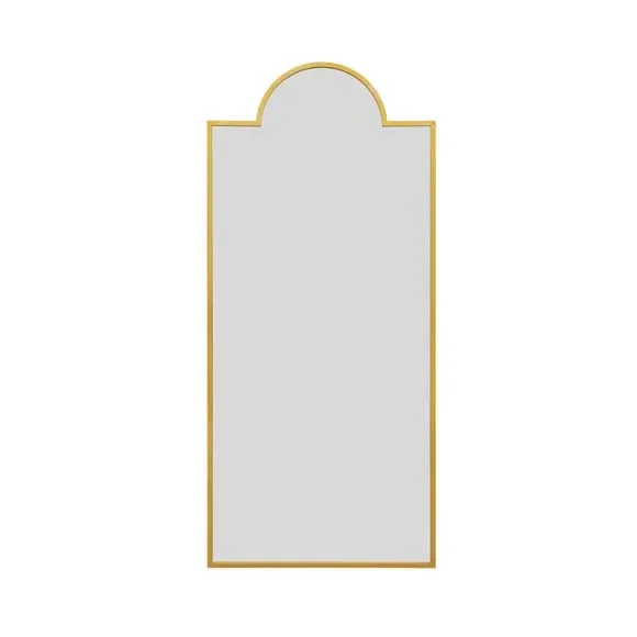 Full Length Arched Wall Mirror - Gold, Metal