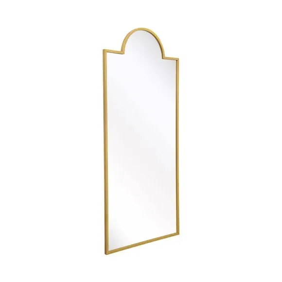 Full Length Arched Wall Mirror - Gold, Metal