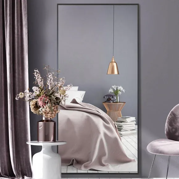 Full Length Wall Mirror - Black, Aluminium